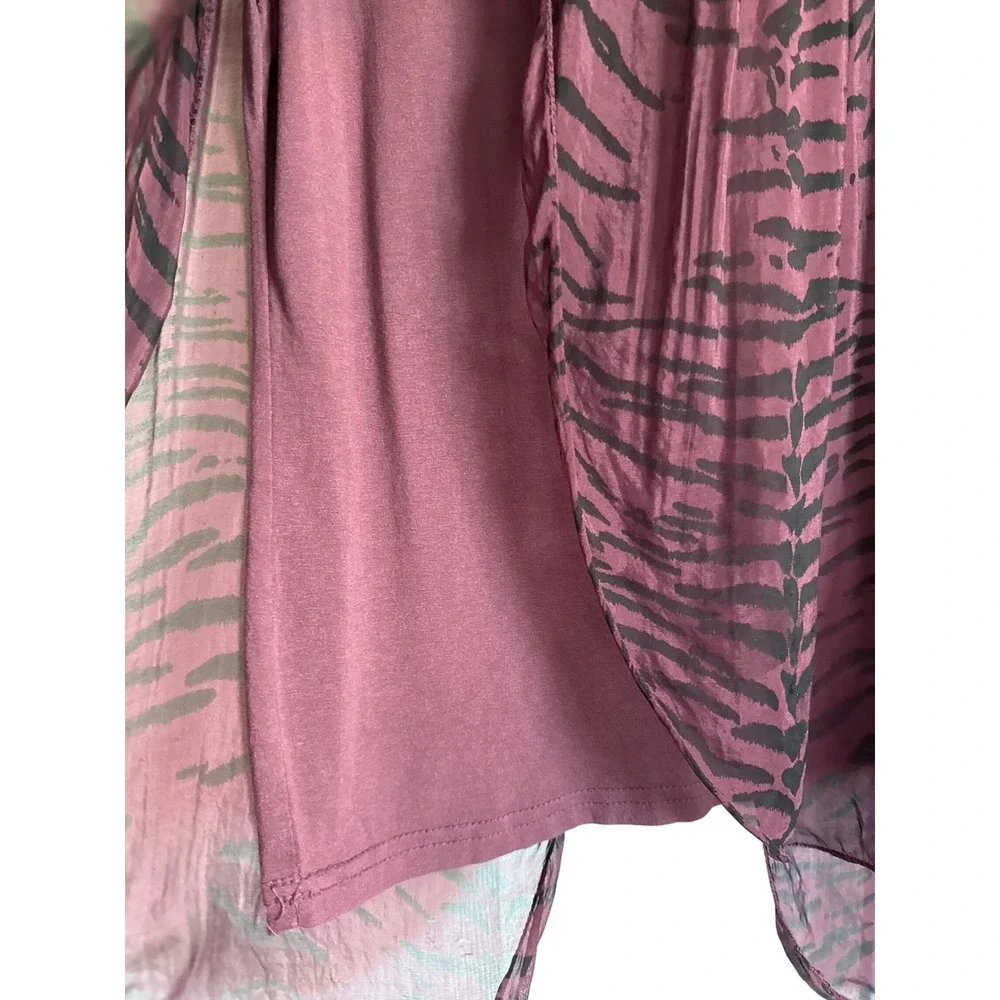 Whimsy‎ Goth Vtg H Trend Size S Sleeveless Tiger Print Tunic Top Made in Italy - Picture 6 of 9